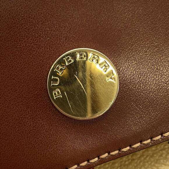 Burberry Check Leather Handbag Bag - Picture 10 of 11